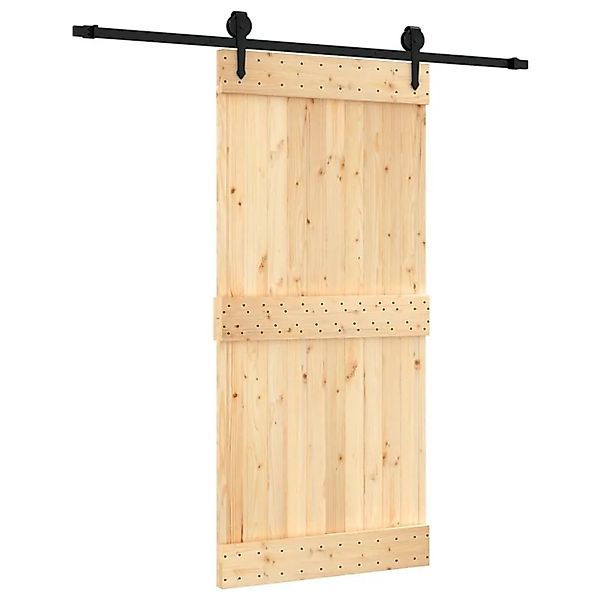 vidaXL Schiebetür mit Beschlag 95x210 cm Massivholz Kiefer 3203234 günstig online kaufen