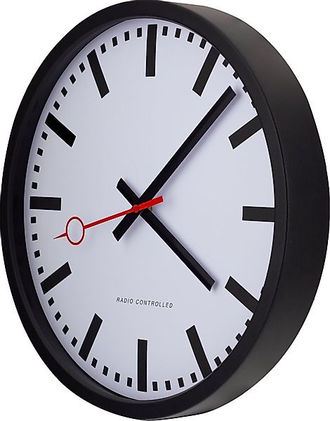 EUROTIME Funkwanduhr 59530 Bahnhofsdesign mit Kellensekunde, schleichende S günstig online kaufen