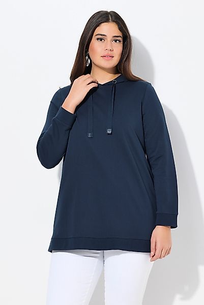 Ulla Popken Sweatshirt Long-Hoodie A-Linie Kapuze günstig online kaufen