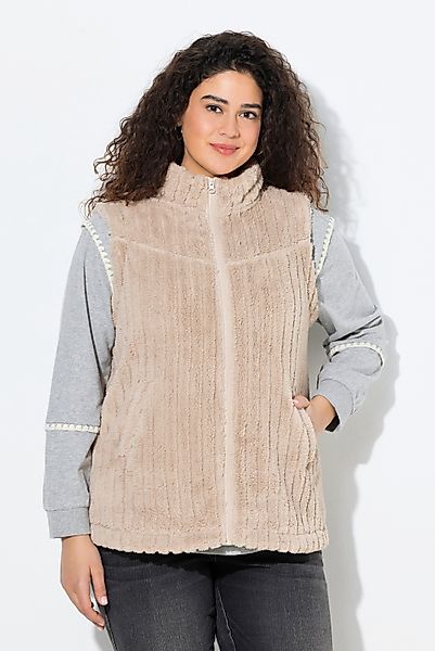 Ulla Popken Steppweste Teddyweste Stehkragen Tunnelzug günstig online kaufen