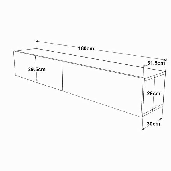 en.casa TV-Schrank »Lapinlahti« 180x31,5x29,5cm Schwarz/Betonoptik günstig online kaufen