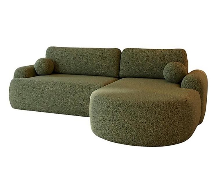 Compleo Ecksofa boucle mit breiter Ottomane OLIO, rundes Design, Exklusiv d günstig online kaufen