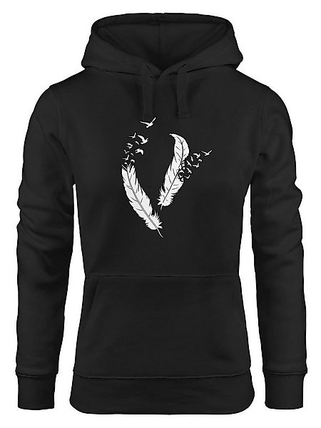 Neverless Hoodie Hoodie Damen Feder Vögel Sweatshirt Kapuze Kapuzenpullover günstig online kaufen