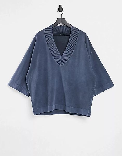 ASOS DESIGN – Schweres Oversize-T-Shirt, grellblau verwaschen günstig online kaufen