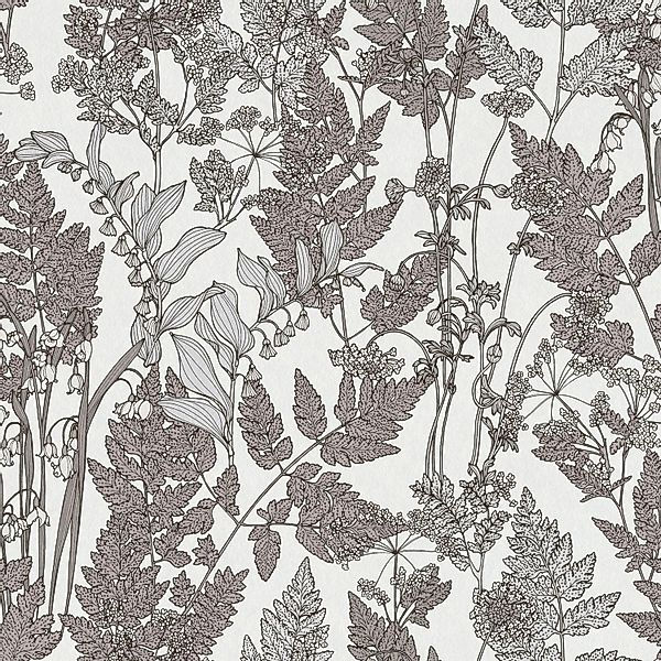 PROFHOME 377521-GU Blumen Tapete Floral Matt Weiß Grau 0,53 m x 10,05 m 5,3 günstig online kaufen