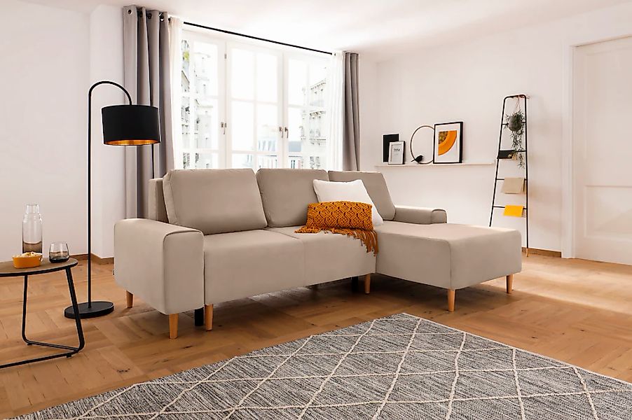 Home affaire Ecksofa "Samu L-Form" wahlweise mit Bettfunktion und Bettkaste günstig online kaufen