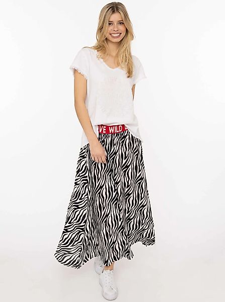 Zwillingsherz Maxirock ""Classic Zebra"" Zebramuster, Gummizug mit Schrift, günstig online kaufen