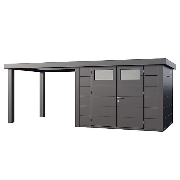 Gerätehaus Classico 3024 mit Offene Lounge L Links 582 cm x 238 cm Anthrazi günstig online kaufen