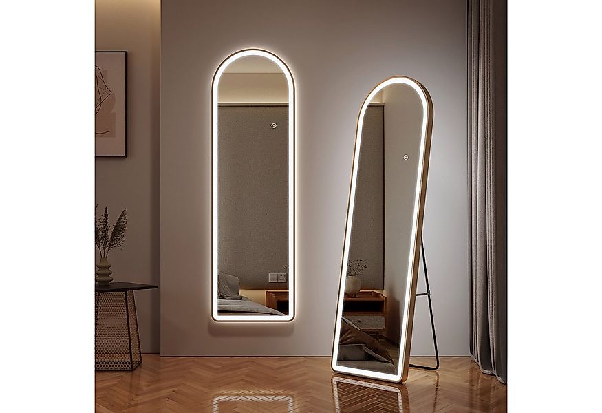 EMKE Standspiegel Bogen Standspiegel Ganzkörperspiegel mit Beleuchtung, 3 L günstig online kaufen