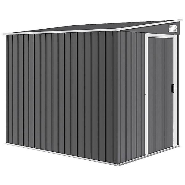 Outsunny Metall Gerätehaus 2,81m² 154x206,5x181 cm Geräteschuppen mit Pultd günstig online kaufen