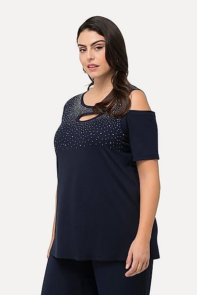 Ulla Popken T-Shirt T-Shirt Ziersteine A-Linie günstig online kaufen