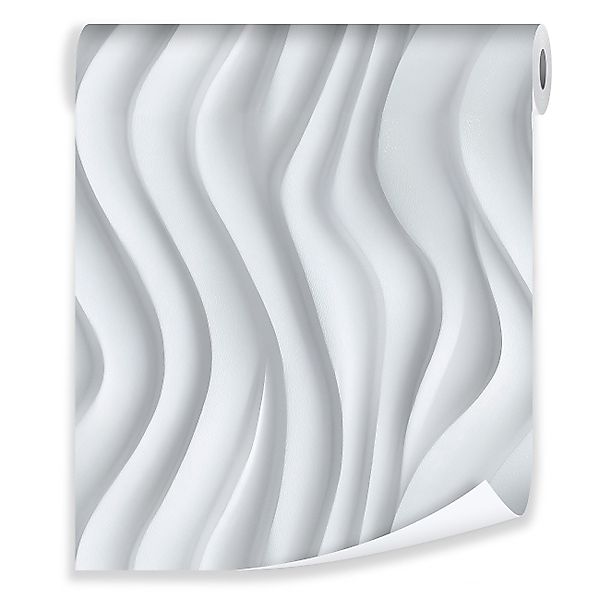 Wallarena Vliestapete Weiß Grau Abstrakt Wohnzimmer günstig online kaufen