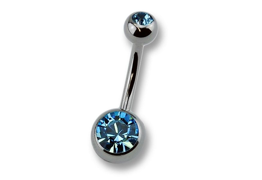 Zeeme Bauchnabelpiercing Titan silberfarben Kristall dunkelblau günstig online kaufen