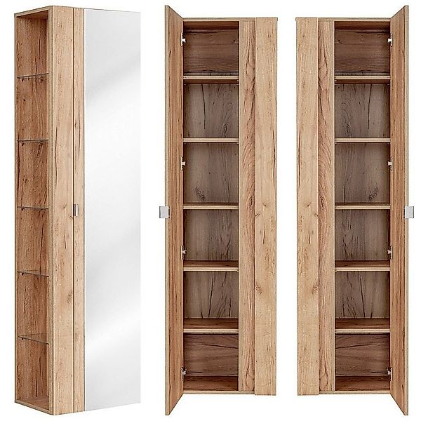 Lomadox Hochschrank TOSKANA-56 Badezimmer mit Spiegel günstig online kaufen
