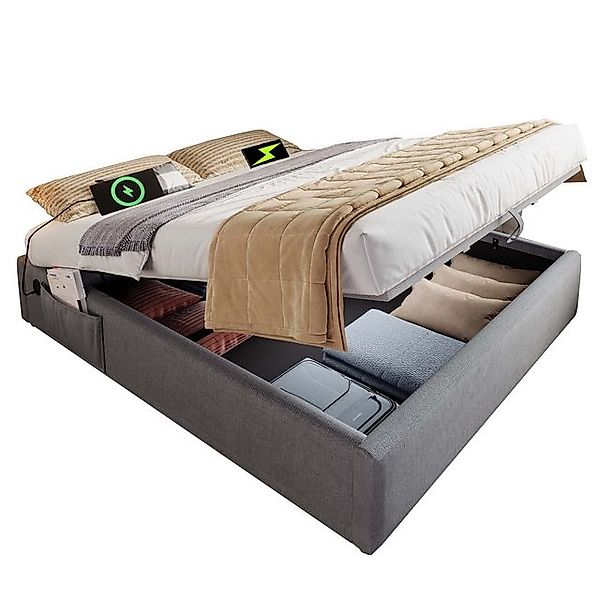 REDOM Polsterbett Ohne Kopfteil (Funktionsbett, Struraumbett Hydraulisch mi günstig online kaufen