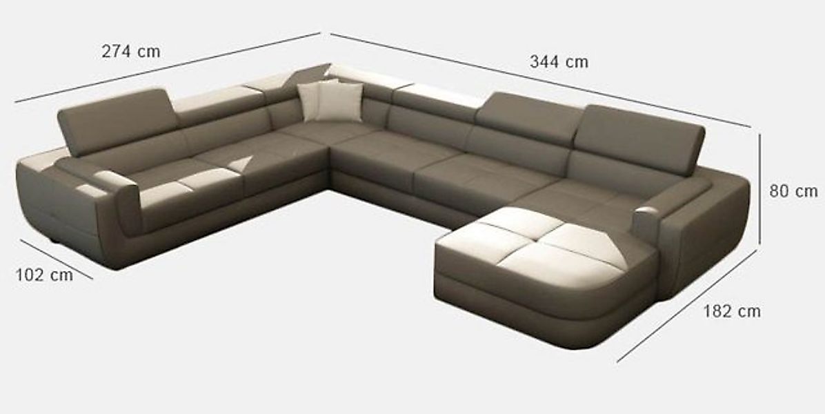 JVmoebel Ecksofa Designer Leder Polster Ecke Sofa Polster Eck Landschaft, M günstig online kaufen