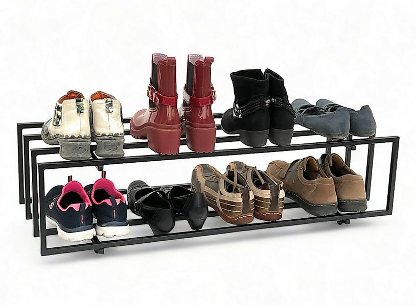 DanDiBo Schuhbank Schuhregal Metall Schwarz 2 Ebenen 96549 Schuhständer Mod günstig online kaufen