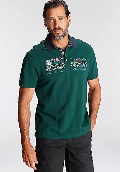 Mans World Poloshirt, Kurzarm, mit Print, Stickerei und Badge, Polokragen günstig online kaufen