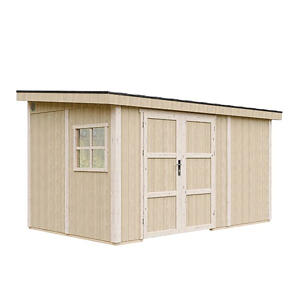 Timbela Premium-Gartenschuppen M939B Beige Braun 8,68 m² FSC® günstig online kaufen
