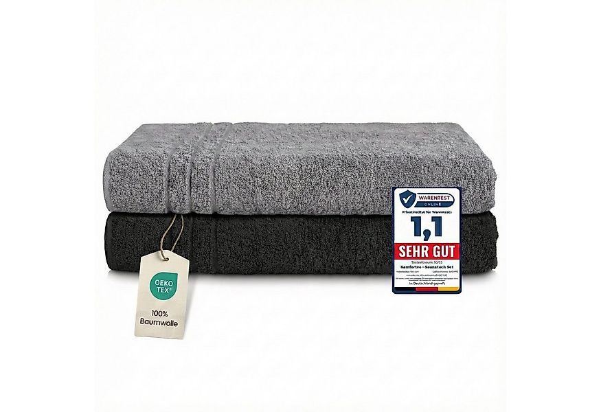Komfortec Saunatuch Frotte aus 100% Baumwolle, Frottee (Packung, 2-St), 80x günstig online kaufen