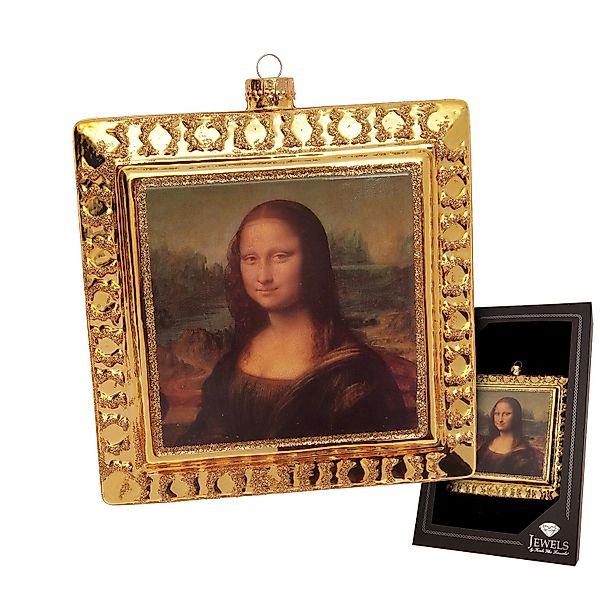 Krebs Glas Lauscha Baumschmuck Mona Lisa Kunstwerk Goldfarbig 12cm günstig online kaufen