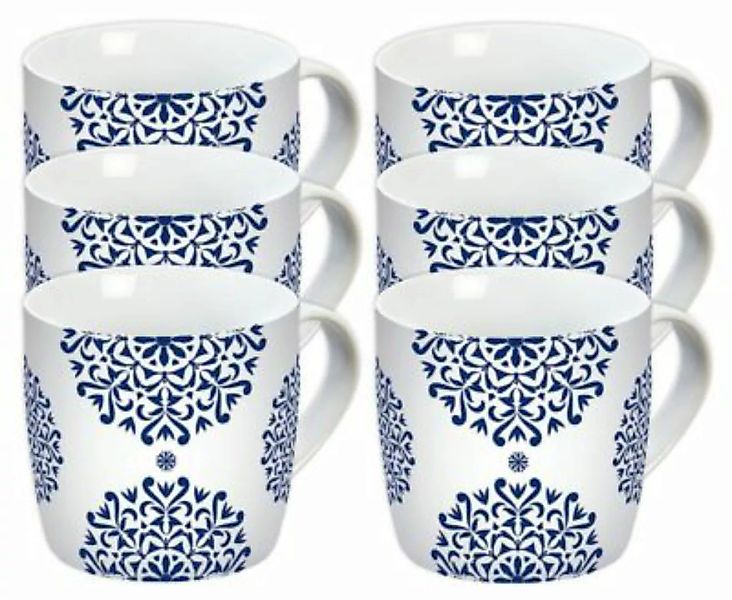 Geda Labels Tasse 6er Set Tasse Classic Blue Ornament 300ml Tassen bunt günstig online kaufen