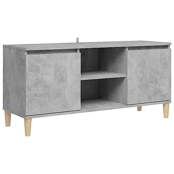 VidaXL TV-Schrank mit Massivholz-Beinen Betongrau 103,5x35x50 cm günstig online kaufen
