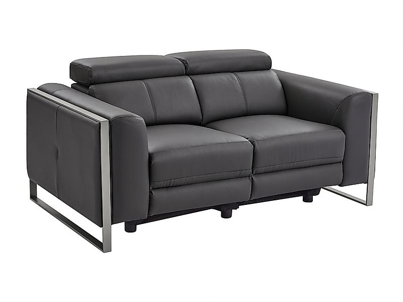 Relaxsofa 2-Sitzer elektrisch - Leder - Anthrazitgrau - DAVOLI günstig online kaufen