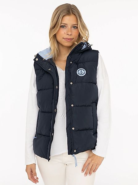 Zwillingsherz Steppweste ""Strandglück"" Kapuze, Eingriffstaschen, Ankermot günstig online kaufen