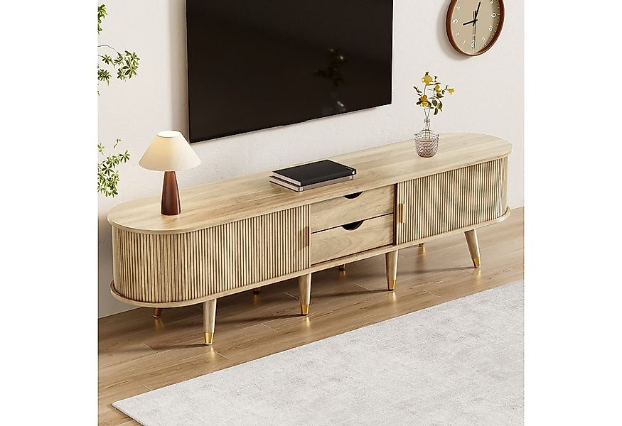 MODFU Lowboard Rustikaler TV-Schrank (Fernsehtisch, Wohnzimmermöbel, Fernse günstig online kaufen