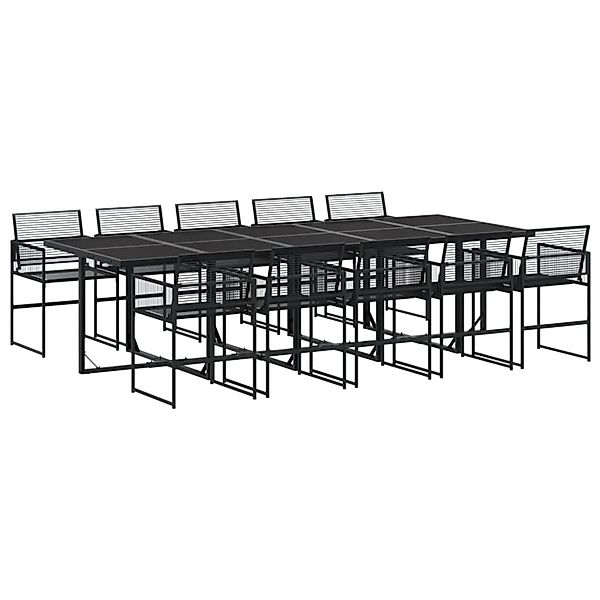 vidaXL 11-Tlg Garten-Essgruppe Schwarz Poly Rattan 3295036 günstig online kaufen