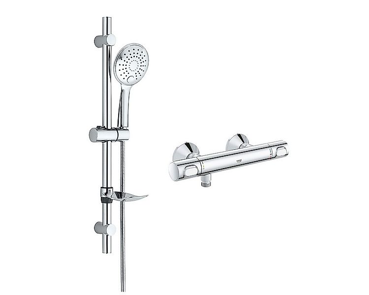 Grohe Duscharmatur Precision Flow mit Thermostat, Duschstange, Handbrause & günstig online kaufen
