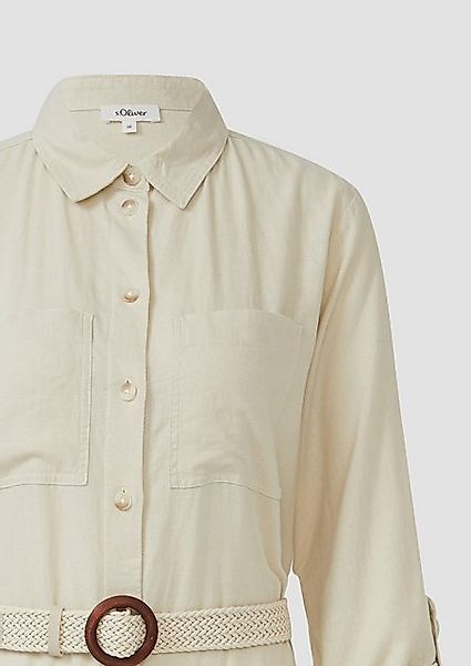 s.Oliver Maxikleid Hemdblusenkleid im Relaxed Fit mit geflochtenem Gürtel günstig online kaufen