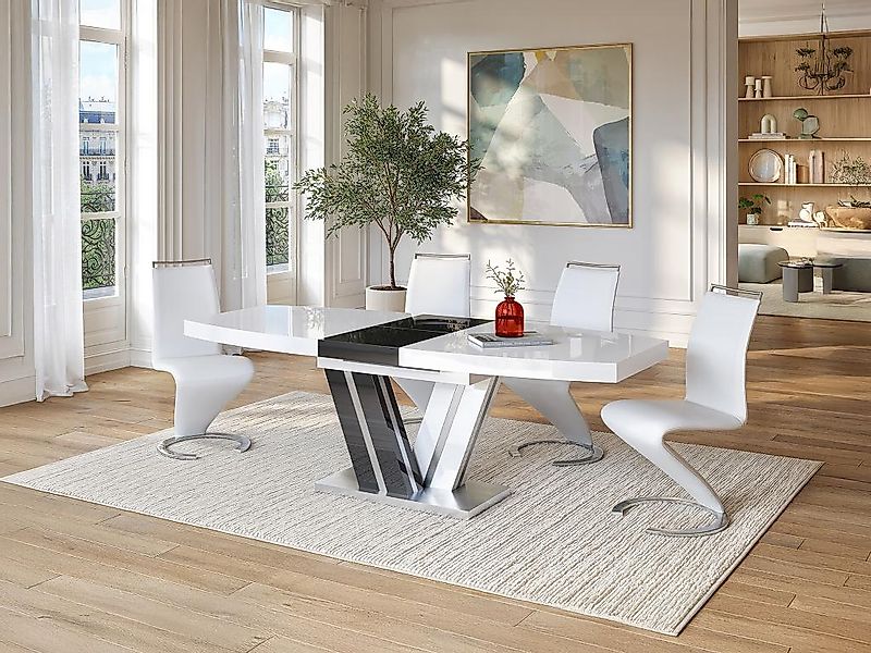 Stuhl Freischwinger 2er-Set - Kunstleder - Weiß - TWIZY günstig online kaufen