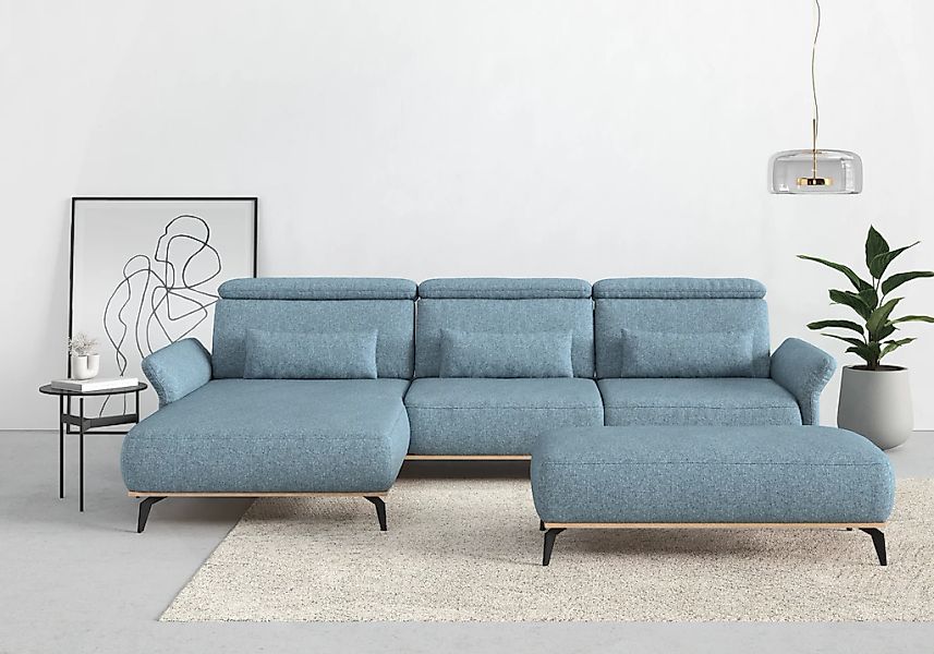 Home affaire Ecksofa "Fjord L-Form" massiv, wahlweise mit Armlehnfunktion, günstig online kaufen