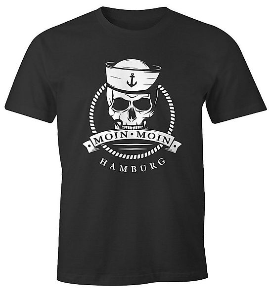 MoonWorks Print-Shirt Herren T-Shirt Totenkopf Matrose Anker Motiv Skull Em günstig online kaufen