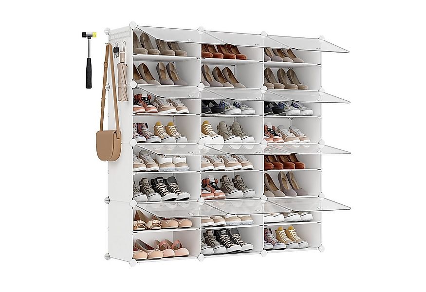 SONGMICS Schuhregal Schuhregal, Schuhschrank, 4/6/8/10/12/16 Fächern mit Tü günstig online kaufen