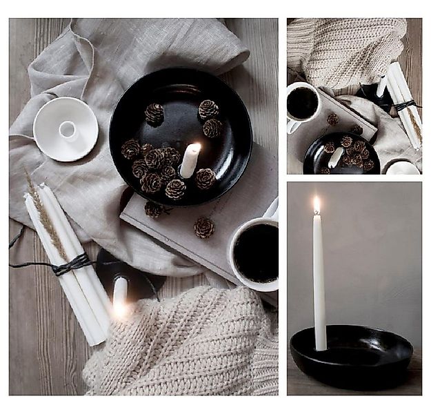 Storefactory Windlicht Kerzenleuchter Lidatorp Schwarz lackiert (26cm) günstig online kaufen