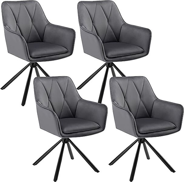 EUGAD 4-Fußstuhl (4 St), Esszimmerstühle drehbar, mit Armlehnen Rückenlehne günstig online kaufen