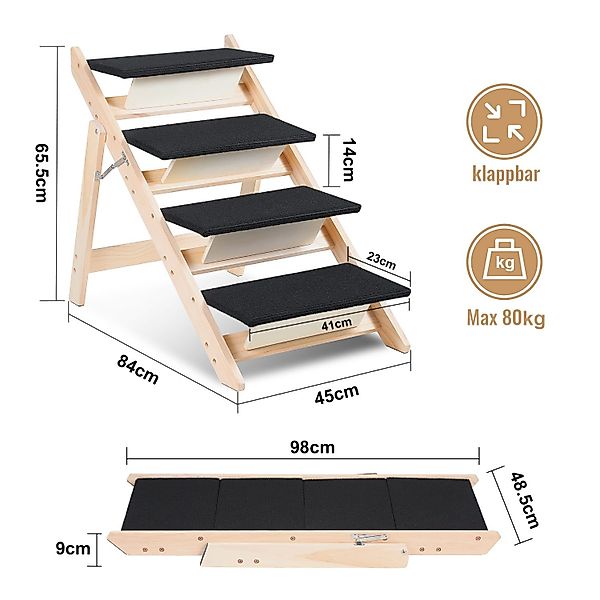 Clanmacy Hunderampe 2-in-1 Hundetreppe Hunderampe Faltbar günstig online kaufen