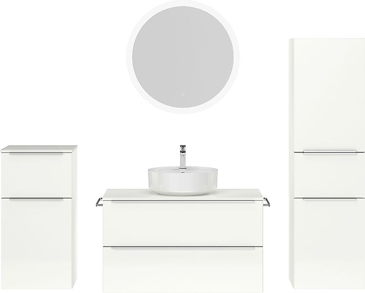 nobilia Badmöbel-Set "Alvene", (4 St., vormontiert, mit Soft-Close), Hochgl günstig online kaufen