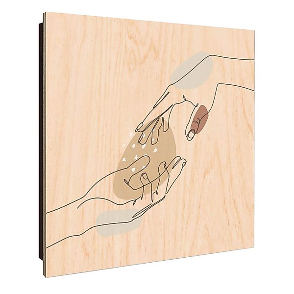Banjado Schlüsselkasten Holz 30x30cm Schwarz Scharnier Rechts 50 Haken Desi günstig online kaufen
