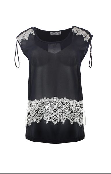 Passioni Blusentop transparent in schwarz mit günstig online kaufen