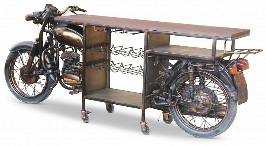 Sideboard Bar Longbar Regal Motorrad Motorbike Mangoholz Industrial Loft Me günstig online kaufen