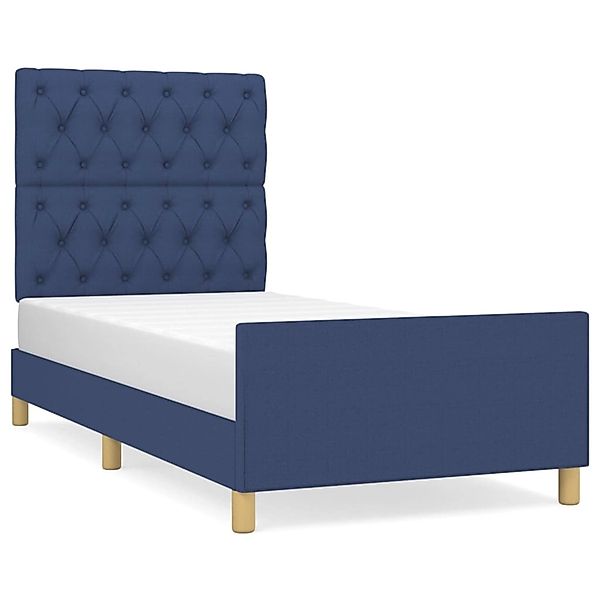 vidaXL Bett Bettgestell ohne Matratze Blau günstig online kaufen