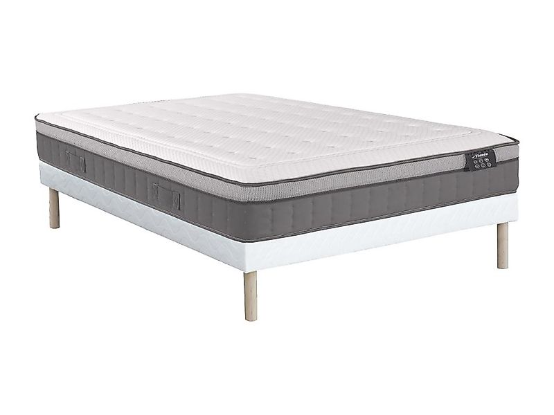 Set aus Bettgestell + Matratze - 140 x 190 cm - 7-Zonen-Taschenfederkern & günstig online kaufen