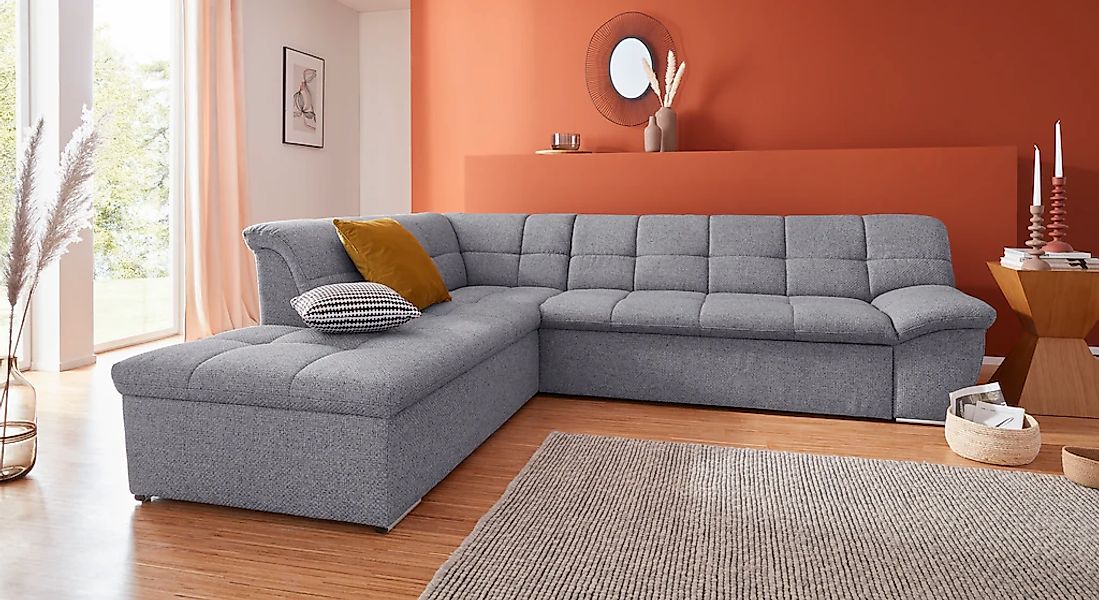 DOMO collection Ecksofa "Lagoa, moderne Sitzheftung, bequem und komfortabel günstig online kaufen