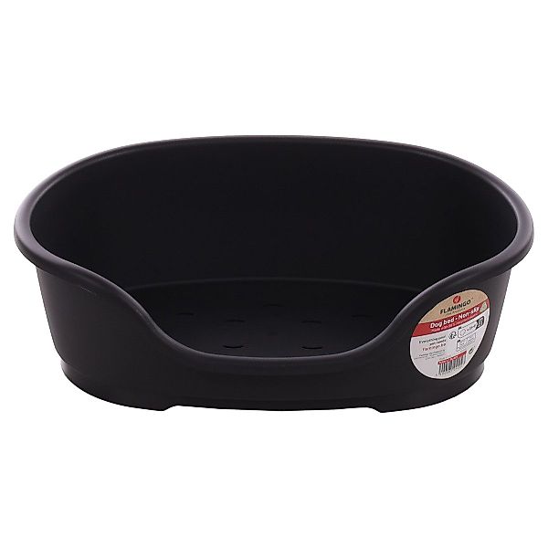 Flamingo Hundekorb Hundekorb Tuck oval aus Kunststoff schwarz günstig online kaufen