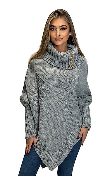 Mississhop Strickponcho Poncho Strick Sweatshirt Pullover günstig online kaufen