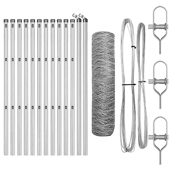 vidaXL Zaunpfosten Silber 25 x 0,6 m 36 mm Maschen Stahl 3352948 günstig online kaufen